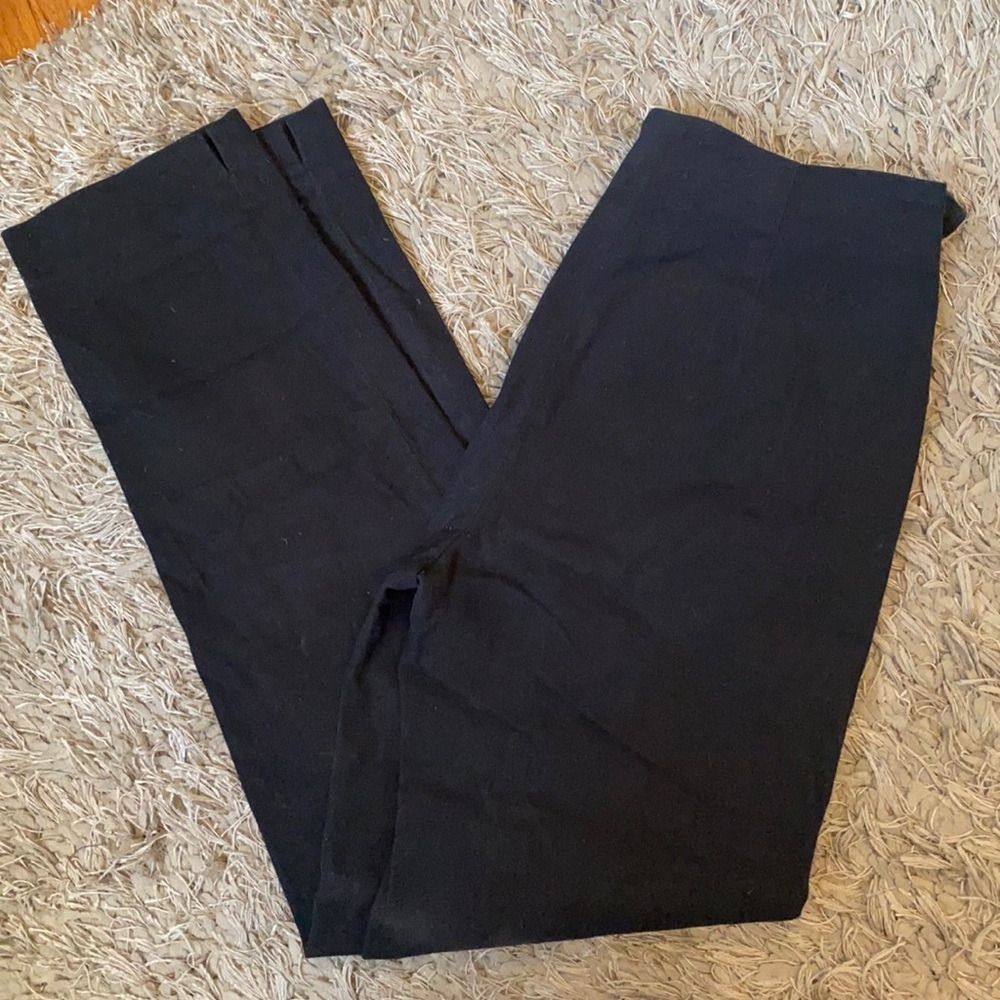 Black stretch high waisted fitted Retro pants